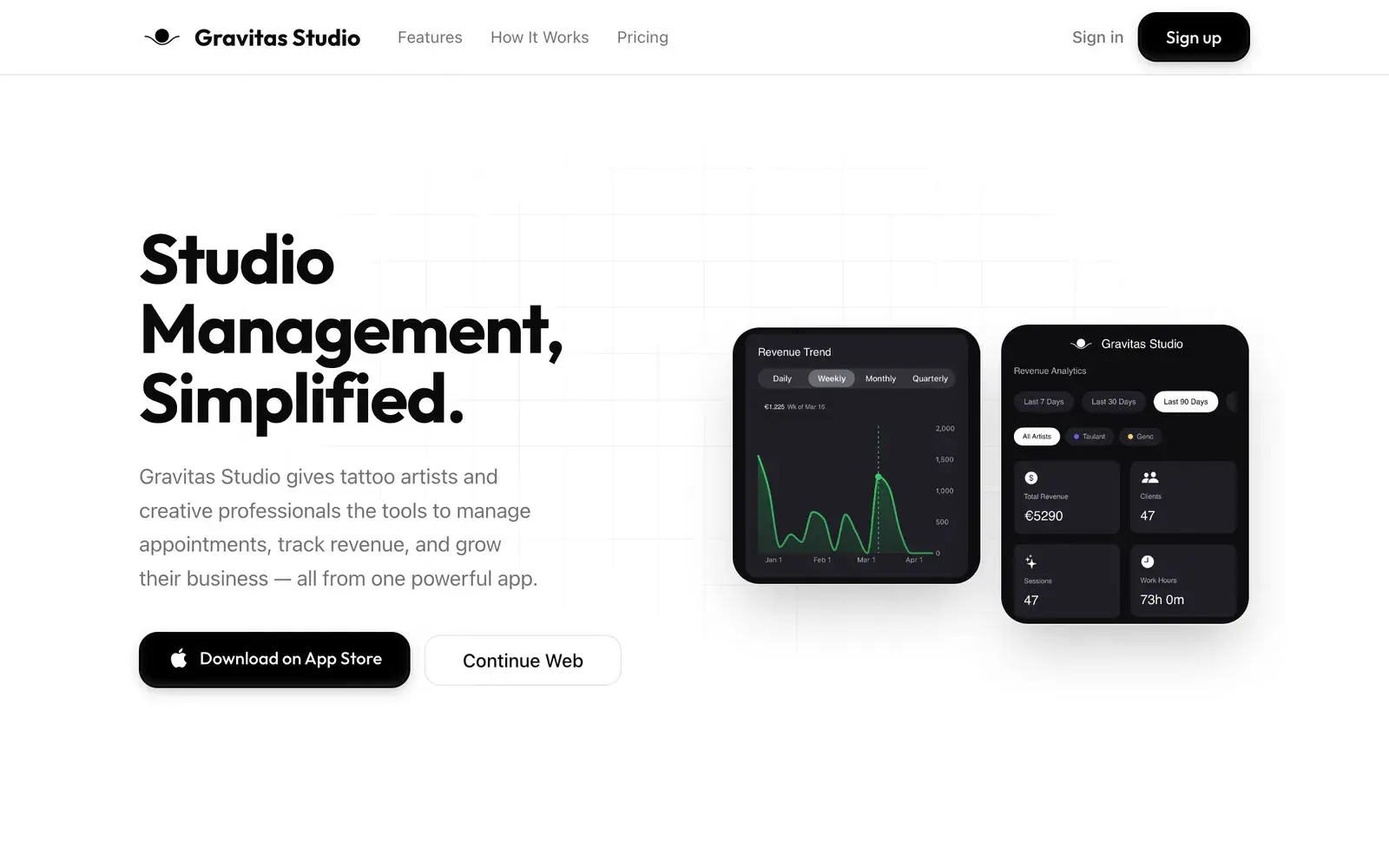 Gravitas Studio website